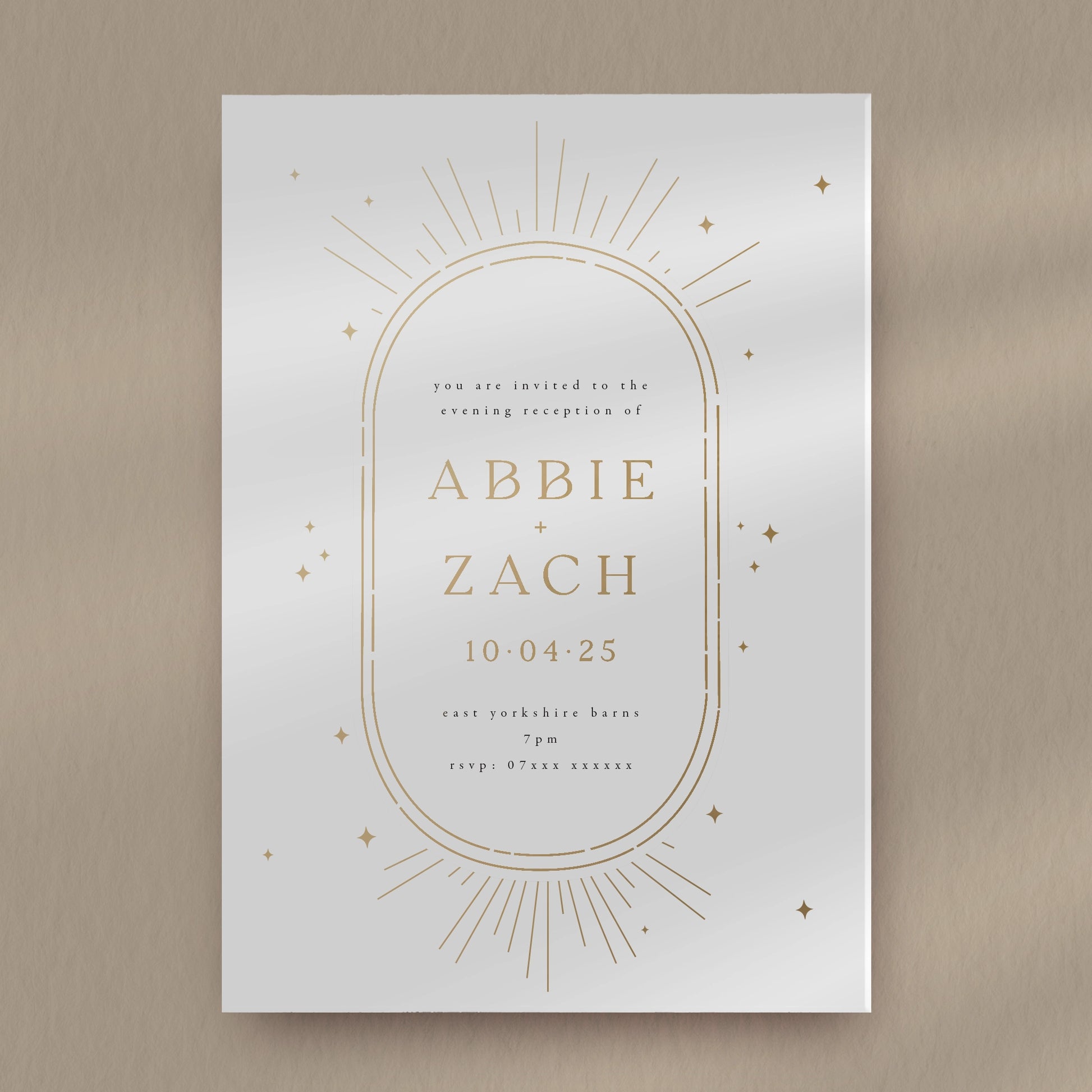 Evening Invitation Sample  Ivy and Gold Wedding Stationery Abbie  