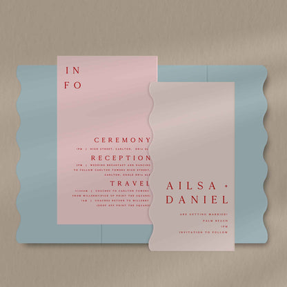 Ailsa Scallop Envelope Invite  Ivy and Gold Wedding Stationery   