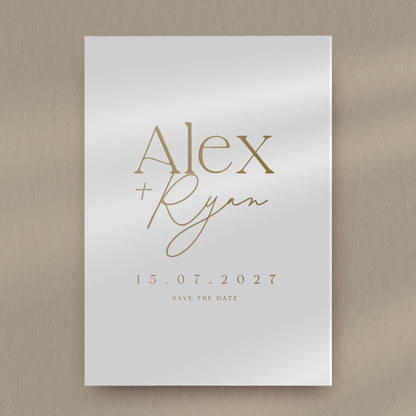 Save The Date Sample  Ivy and Gold Wedding Stationery Alex  