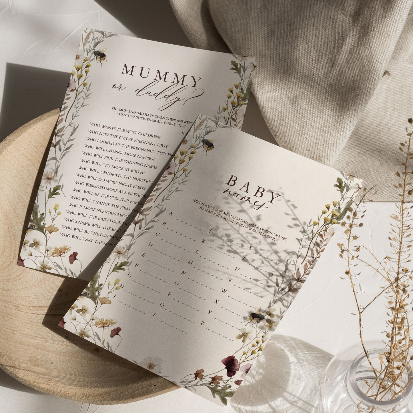 Alice English Garden Baby Shower Invitation & Digital Template Bundle