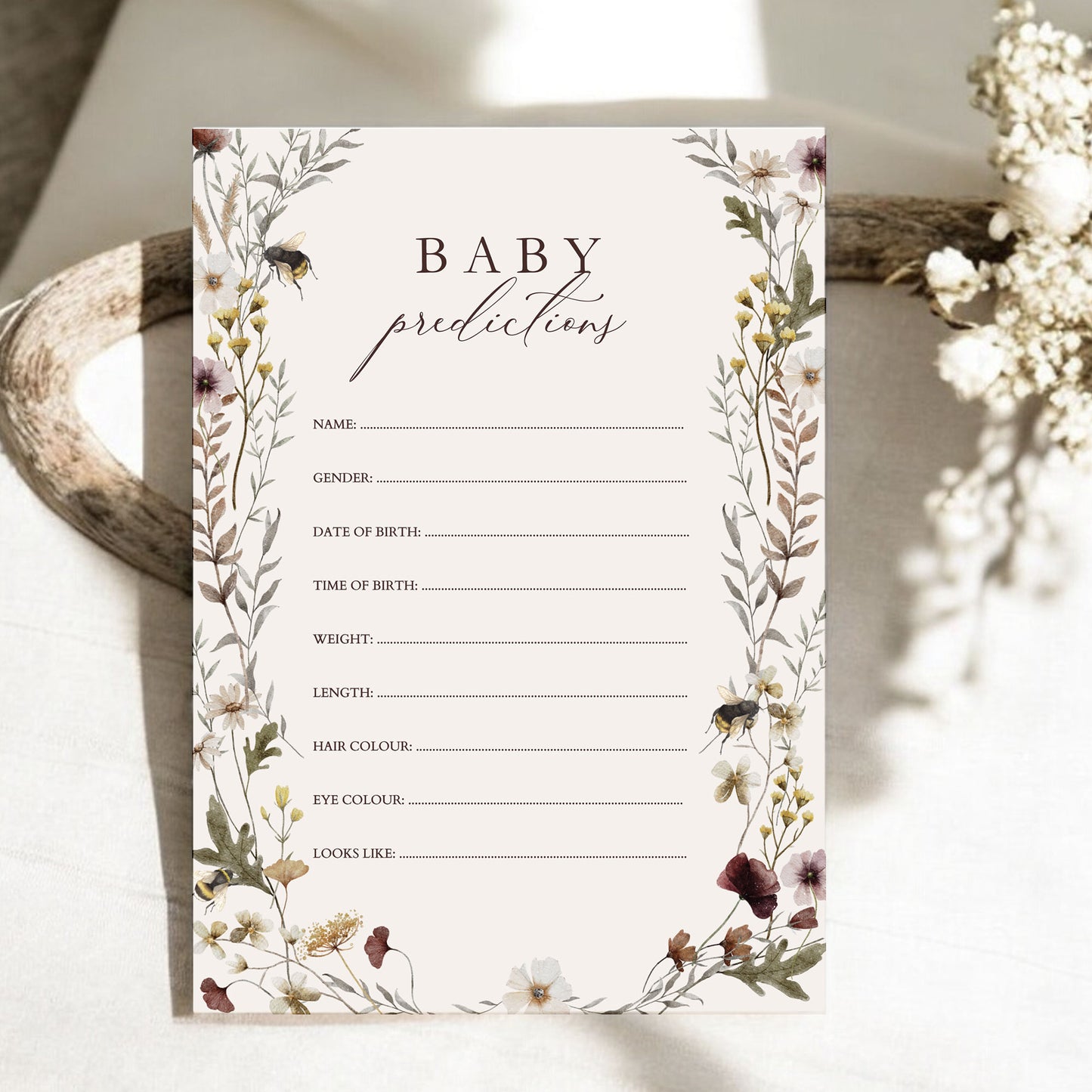 Alice English Garden Baby Shower Invitation & Digital Template Bundle