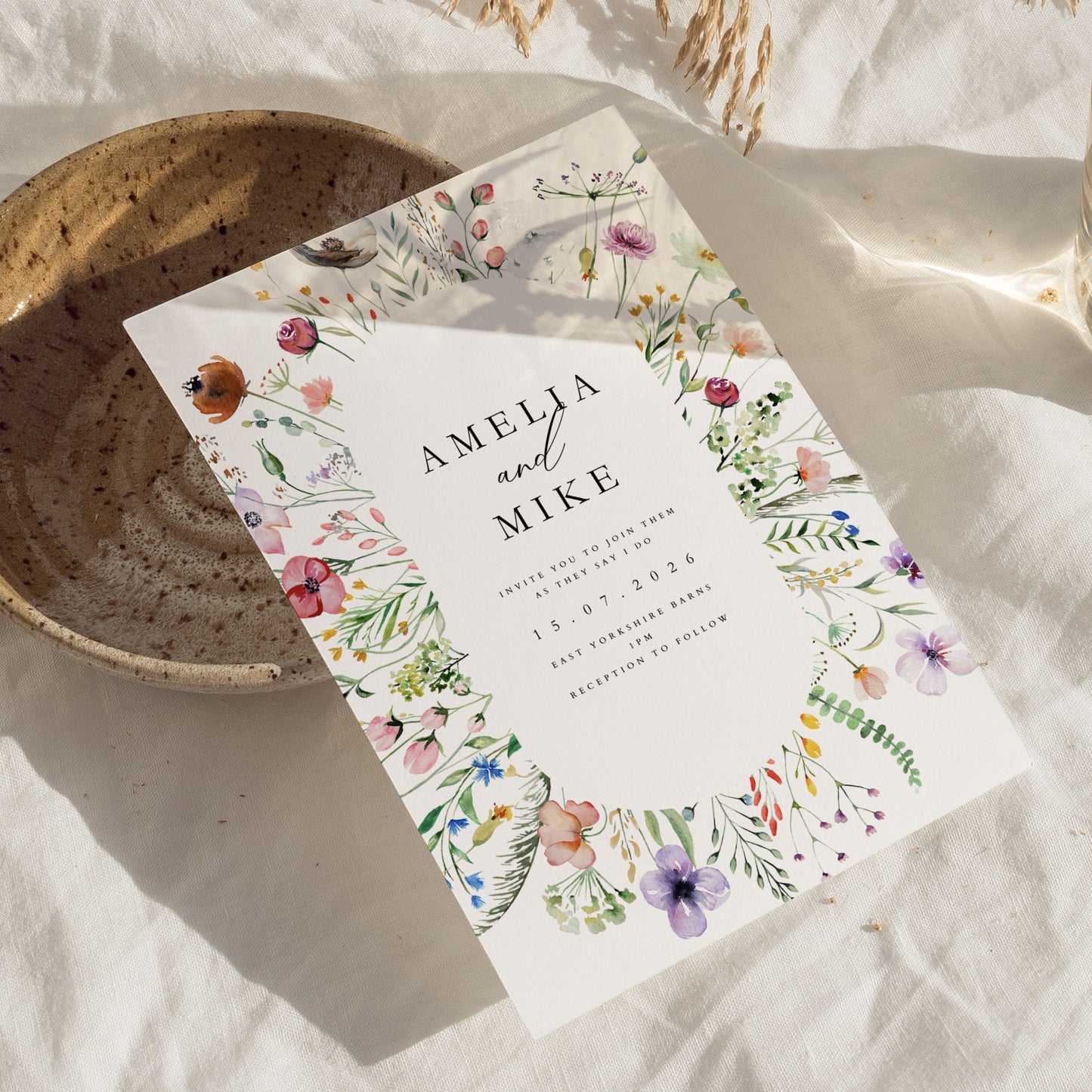 Amelia Vibrant Floral Wedding Invitations