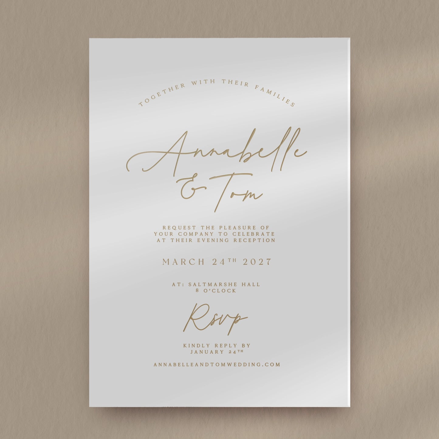 Evening Invitation Sample  Ivy and Gold Wedding Stationery Annabelle  