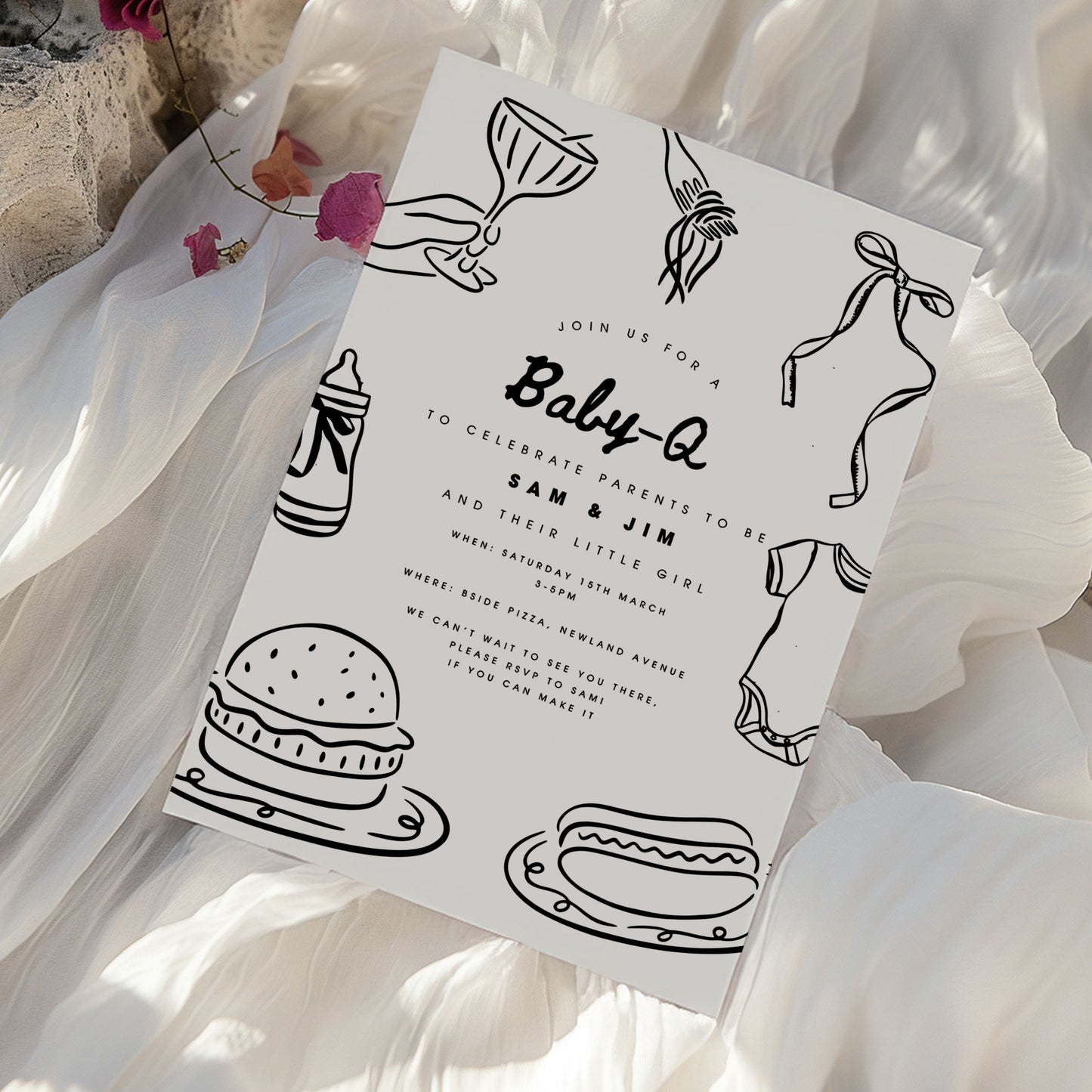 Baby-Q Baby Shower Invitation & Digital Template Bundle