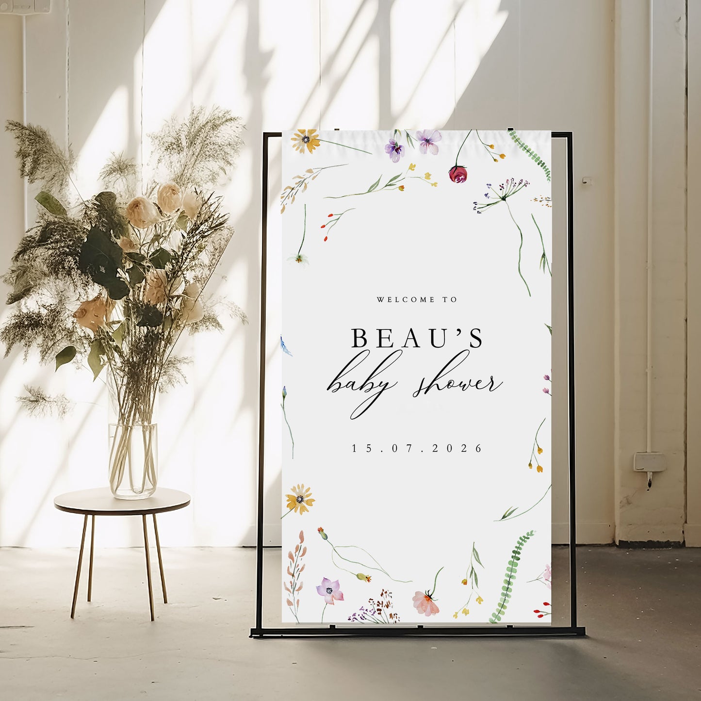 Beau WIldflower Baby Shower Invitation & Digital Template Bundle