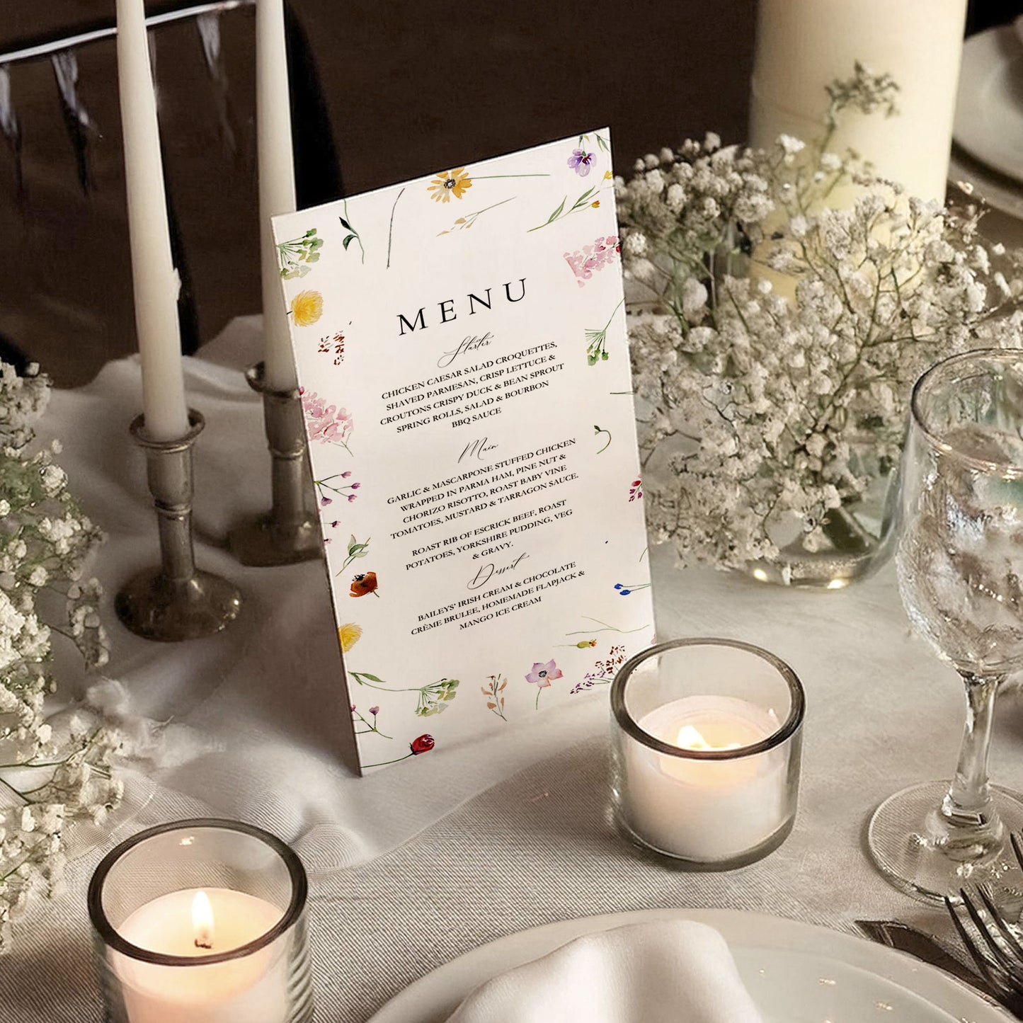 Beau WIldflower Baby Shower Invitation & Digital Template Bundle
