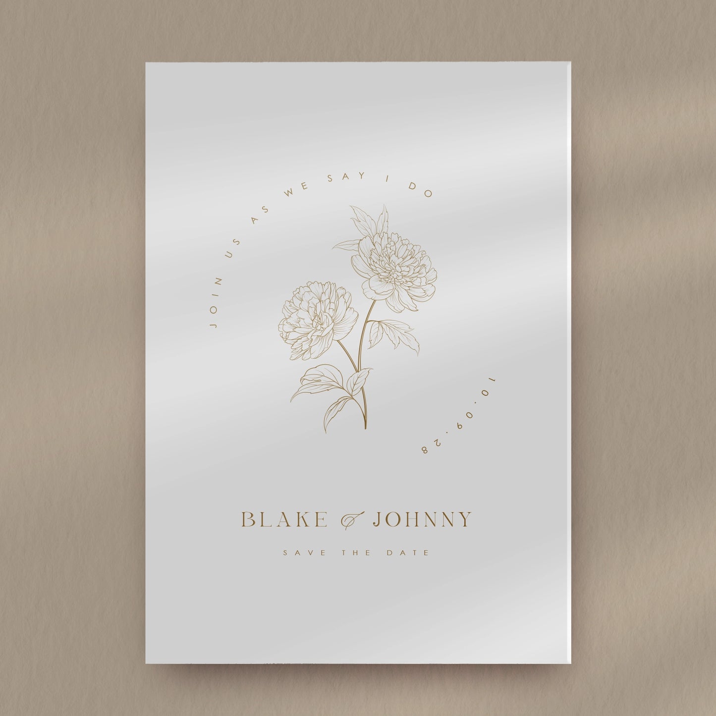 Save The Date Sample  Ivy and Gold Wedding Stationery Blake  