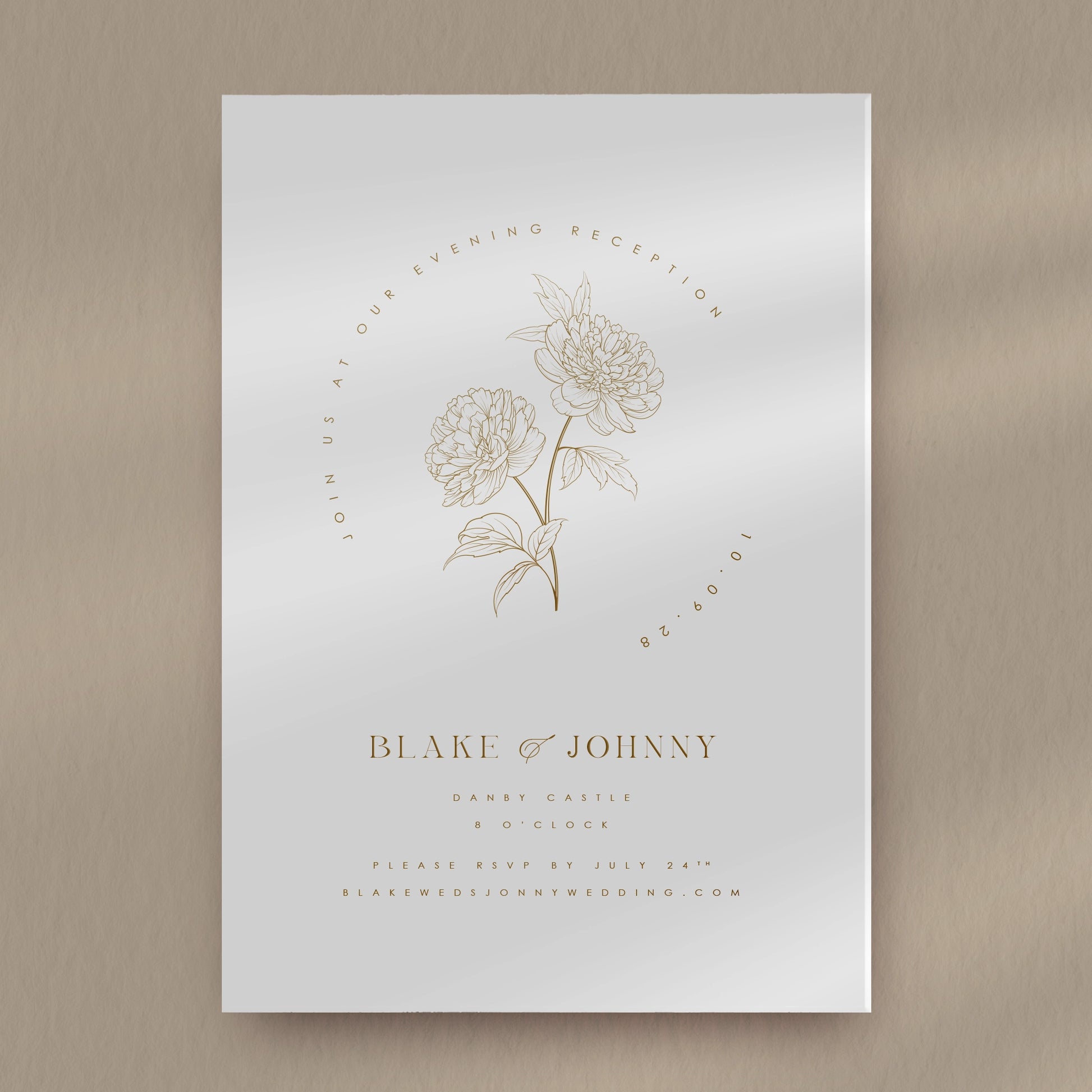 Evening Invitation Sample  Ivy and Gold Wedding Stationery Blake  