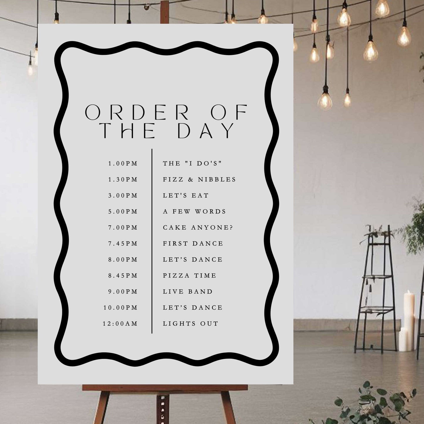 Order Of The Day Sign - Ivy and Gold Wedding Stationery