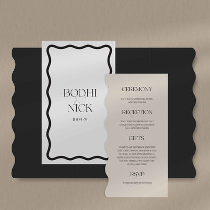 Bodhi Scallop Envelope Invite  Ivy and Gold Wedding Stationery   