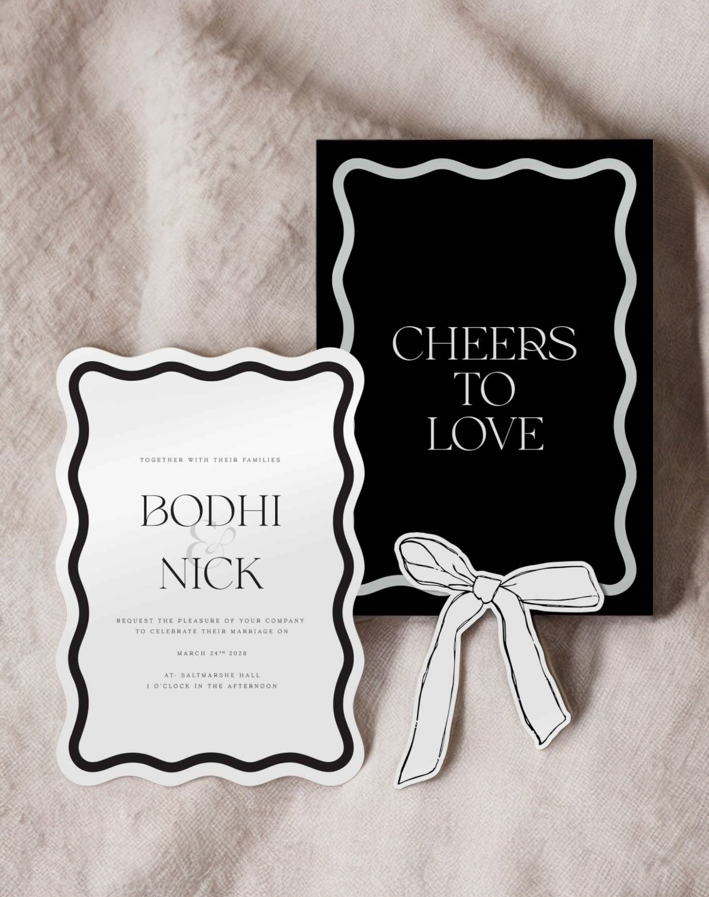 Bodhi | Black Tie Wedding Invitations - Ivy and Gold Wedding Stationery