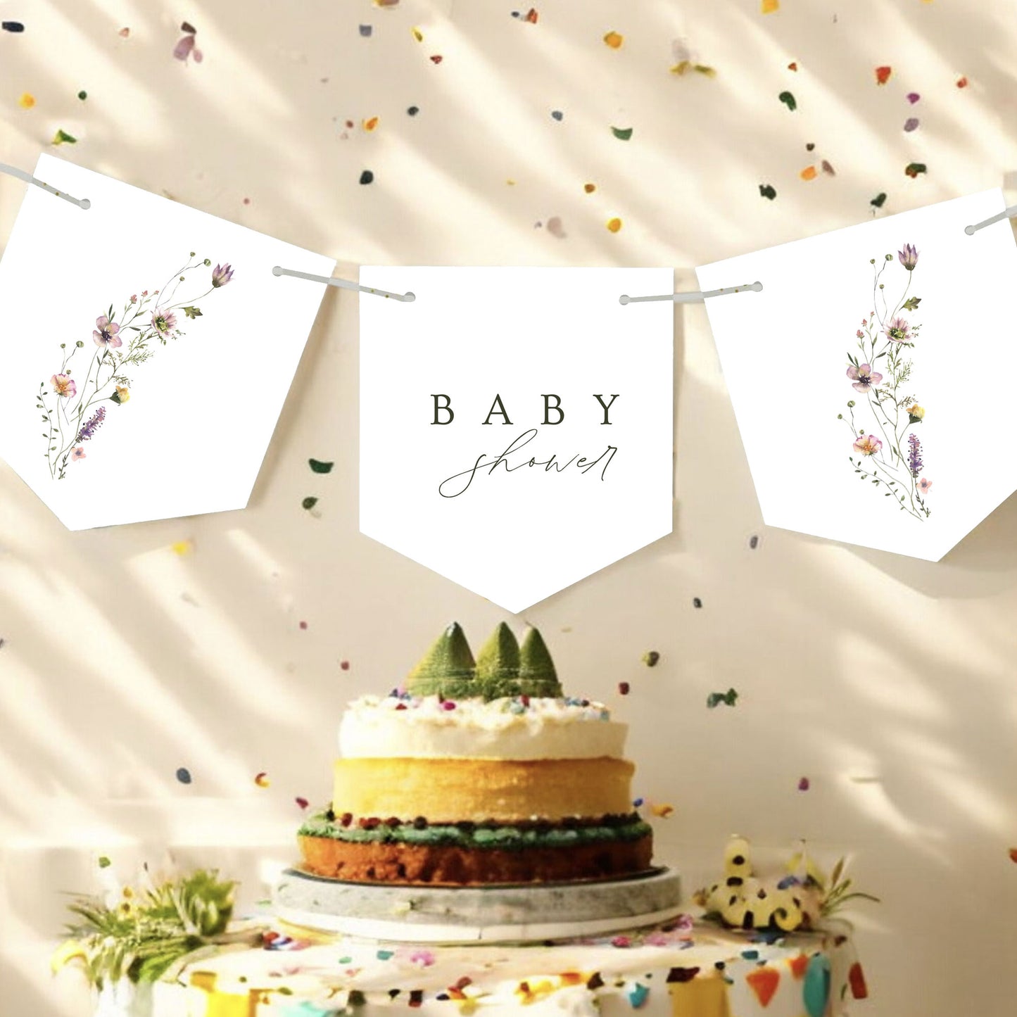 Bronte Meadow Flowers Baby Shower Invitation & Digital Template Bundle
