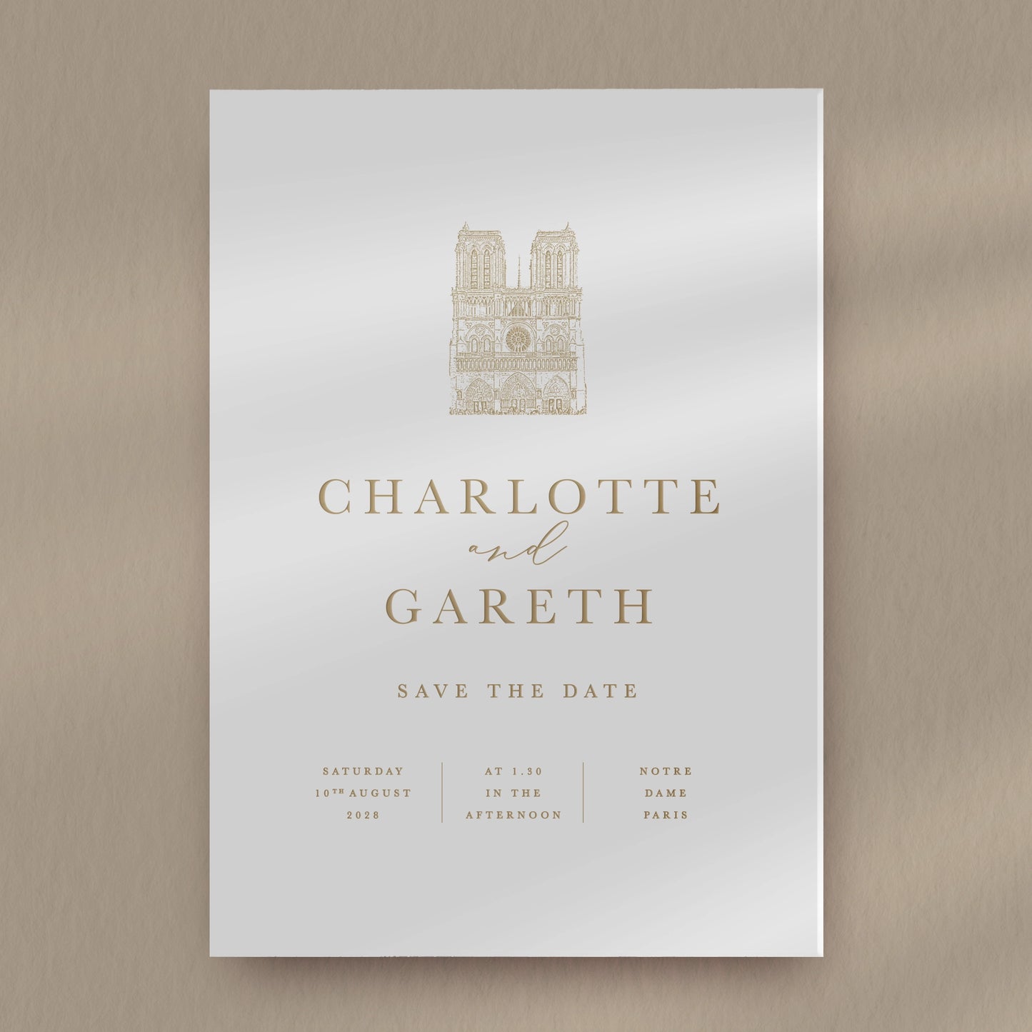 Save The Date Sample  Ivy and Gold Wedding Stationery Charlotte  