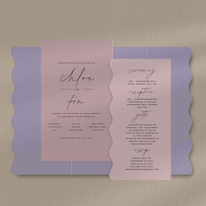 Chloe Scallop Envelope Invite  Ivy and Gold Wedding Stationery   