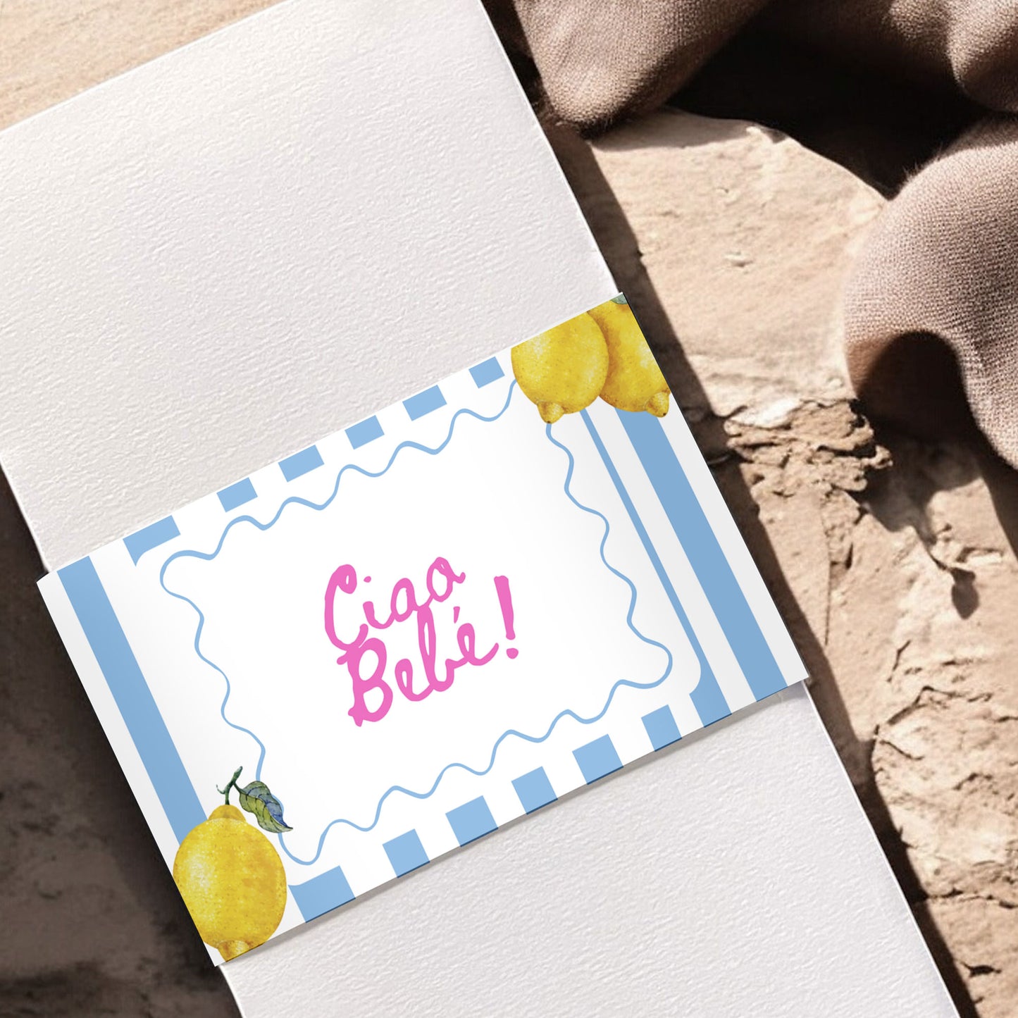 Ciao Bebé Baby Shower Invitation & Digital Template Bundle