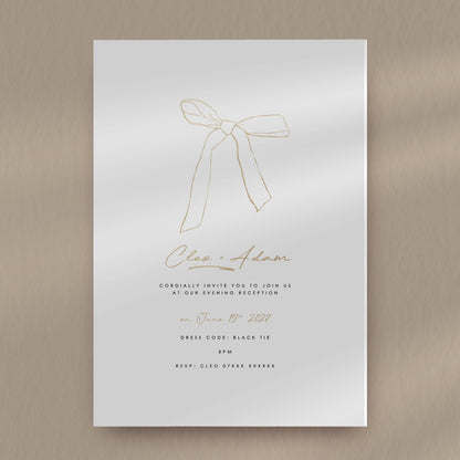 Evening Invitation Sample  Ivy and Gold Wedding Stationery Cleo  