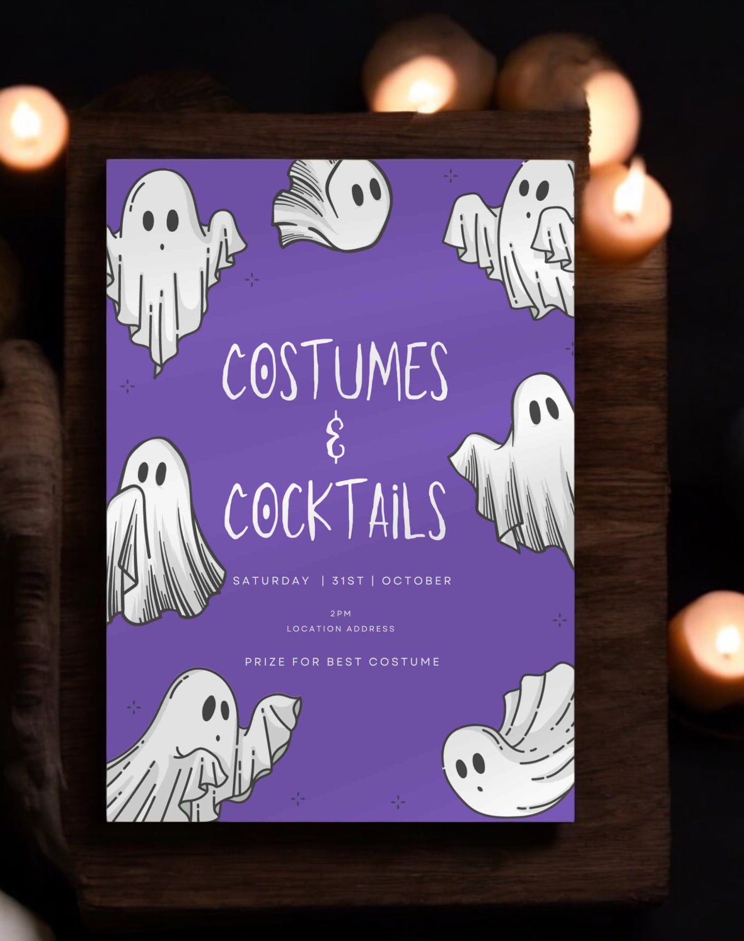 Costme & Cocktails Halloween Digital Invitation Template - Ivy and Gold Wedding Stationery