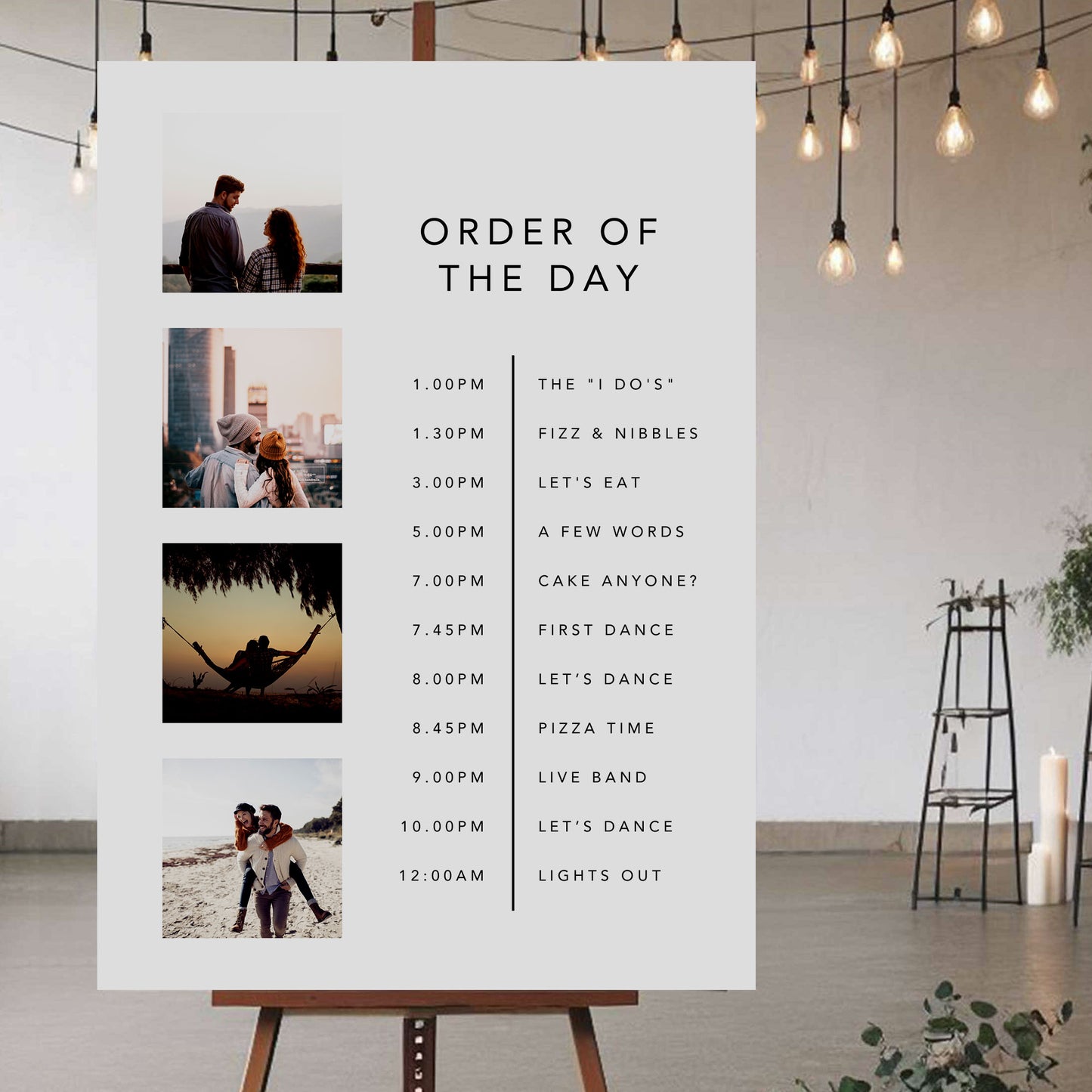Order Of The Day Sign - Ivy and Gold Wedding Stationery