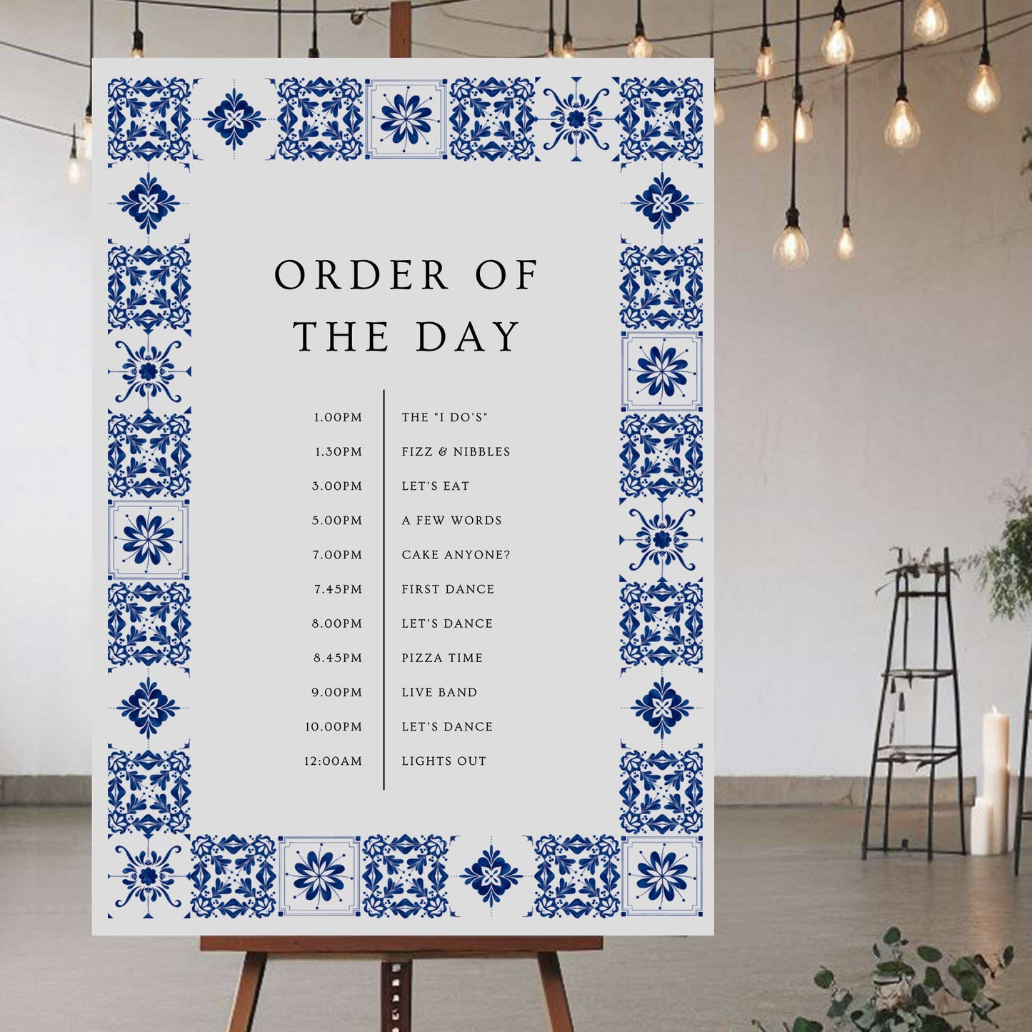 Order Of The Day Sign - Ivy and Gold Wedding Stationery