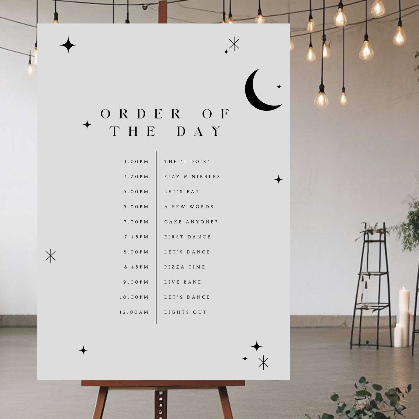 Order Of The Day Sign - Ivy and Gold Wedding Stationery
