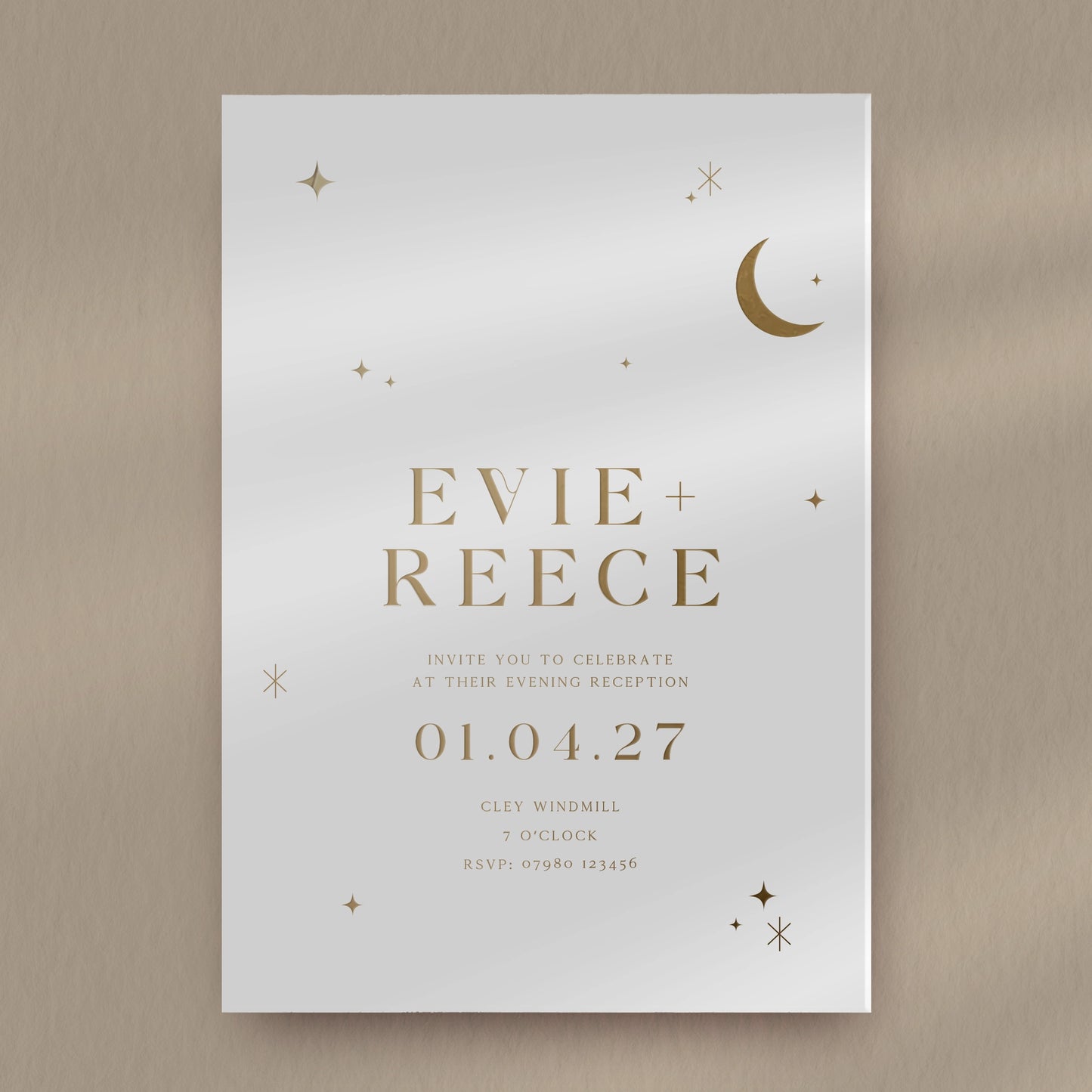 Evening Invitation Sample  Ivy and Gold Wedding Stationery Evie  