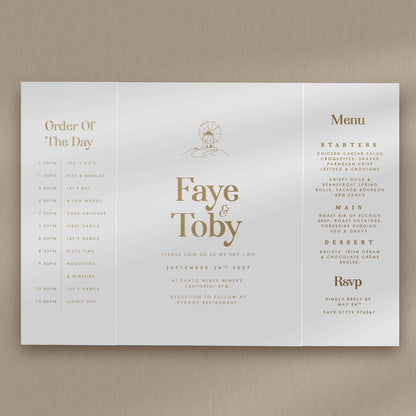 Faye Gatefold Invitation  Ivy and Gold Wedding Stationery   