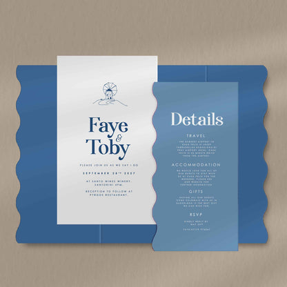 Faye Scallop Envelope Invite  Ivy and Gold Wedding Stationery   