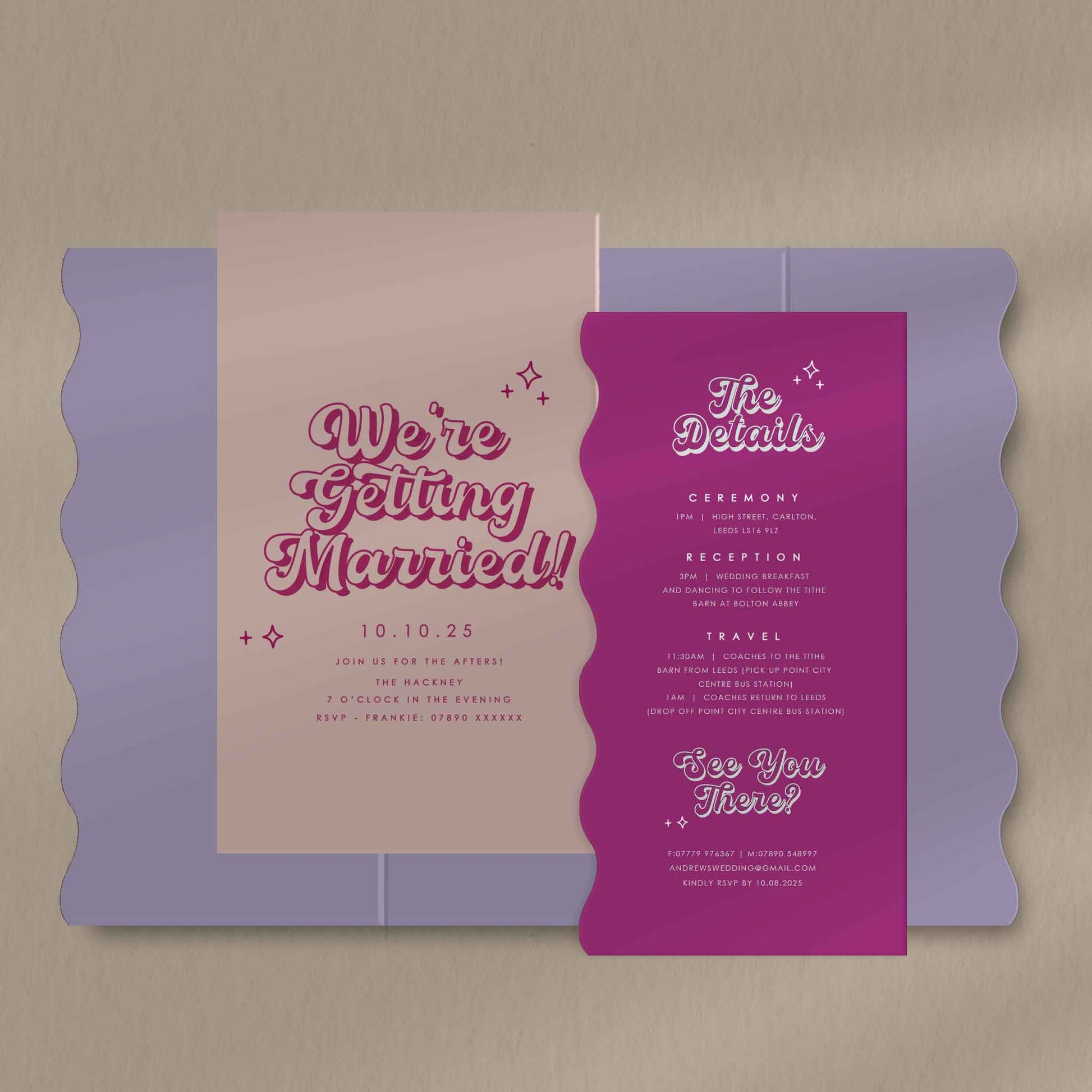 Scallop Envelope Sample  Ivy and Gold Wedding Stationery Frankie  