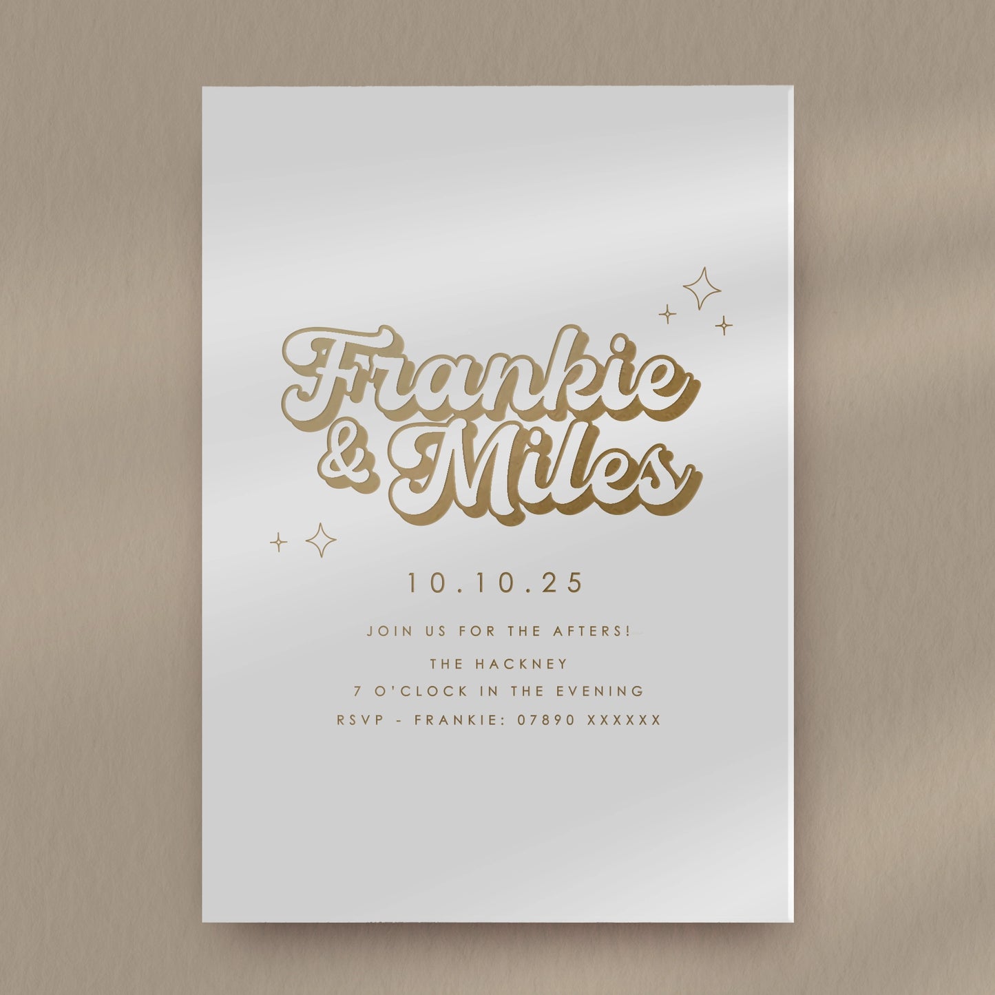 Evening Invitation Sample  Ivy and Gold Wedding Stationery Frankie  