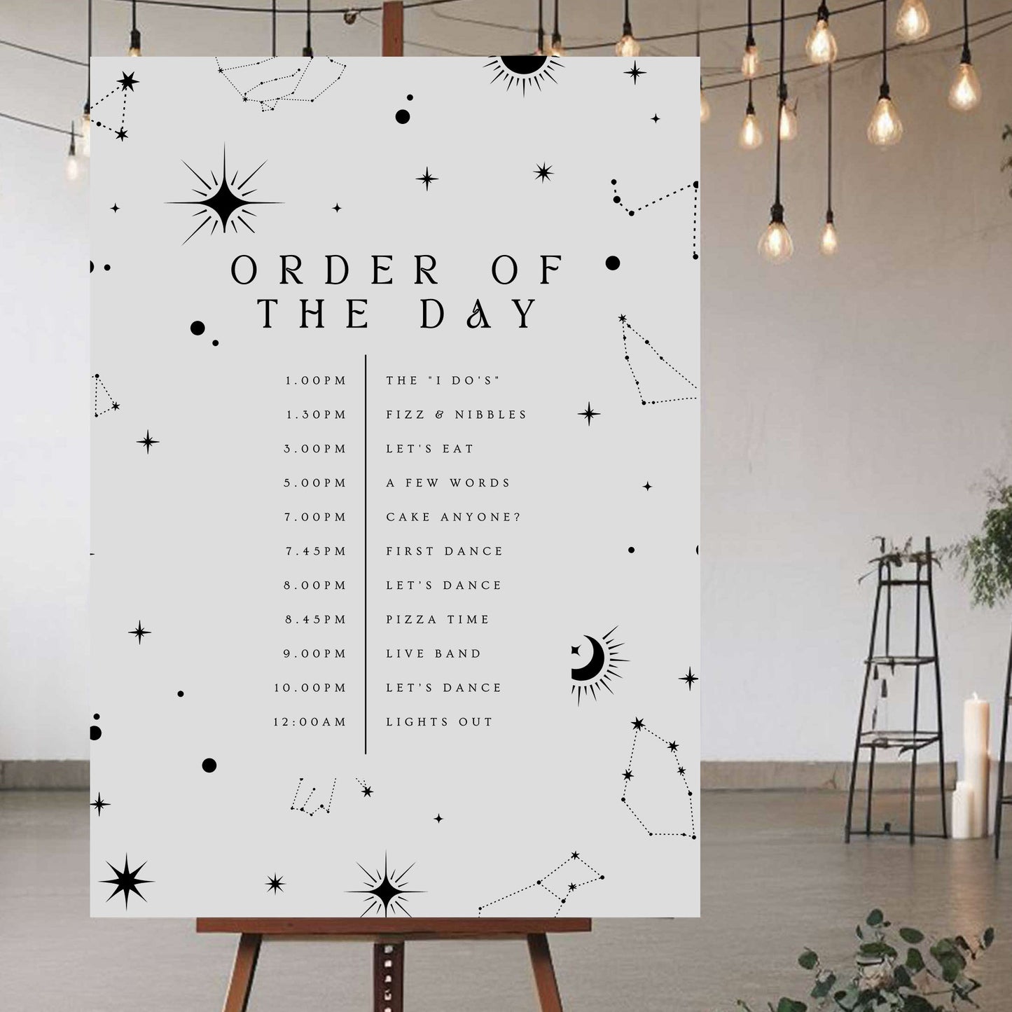 Order Of The Day Sign - Ivy and Gold Wedding Stationery
