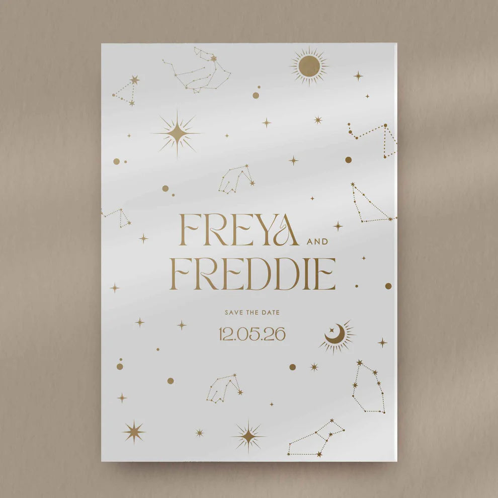 Save The Date Sample  Ivy and Gold Wedding Stationery Freya  