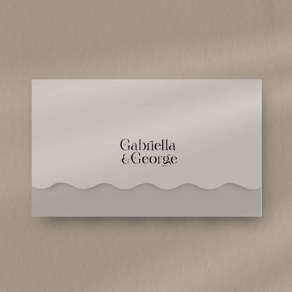 Gabriella Scallop Envelope Invite  Ivy and Gold Wedding Stationery   