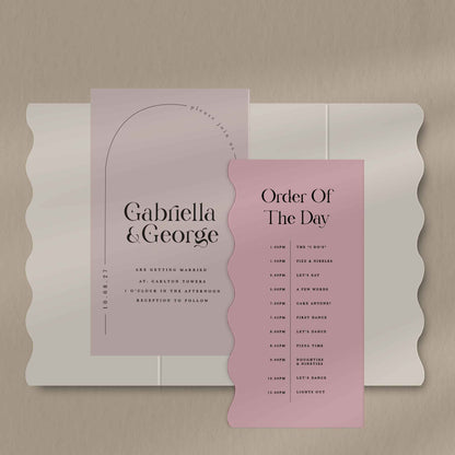 Scallop Envelope Sample  Ivy and Gold Wedding Stationery Gabriella  