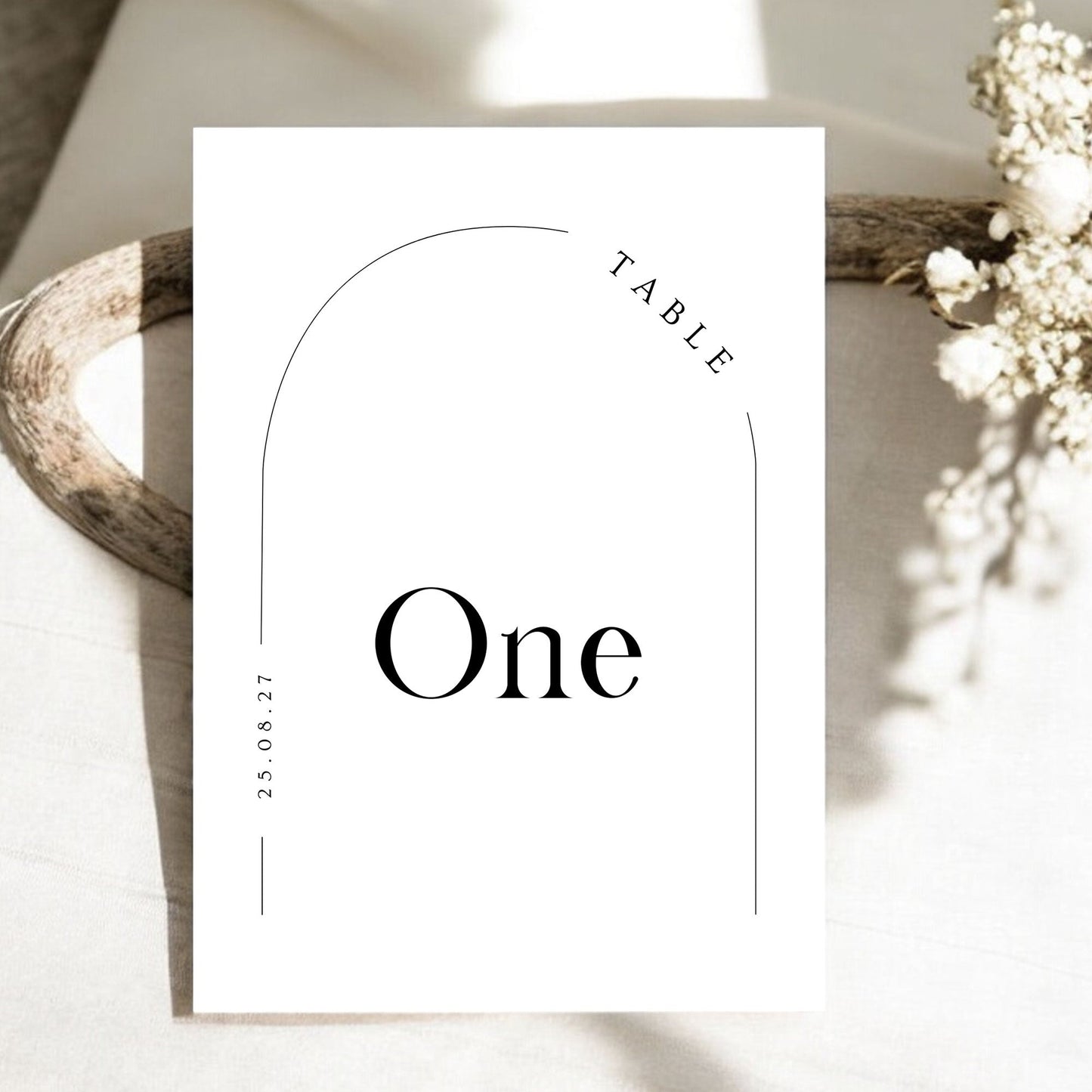 Gabriella Arch Design Wedding Table Number Cards 5x7" Digital Template Ivy and Gold Wedding Stationery
