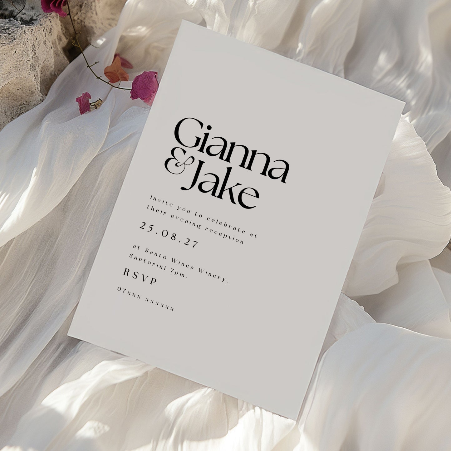 Gianna Minimal Wedding Evening Reception Invitation