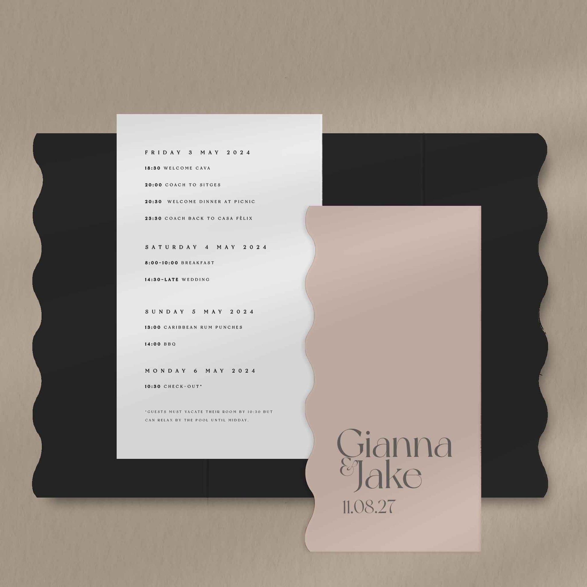 Scallop Envelope Sample  Ivy and Gold Wedding Stationery Gianna  