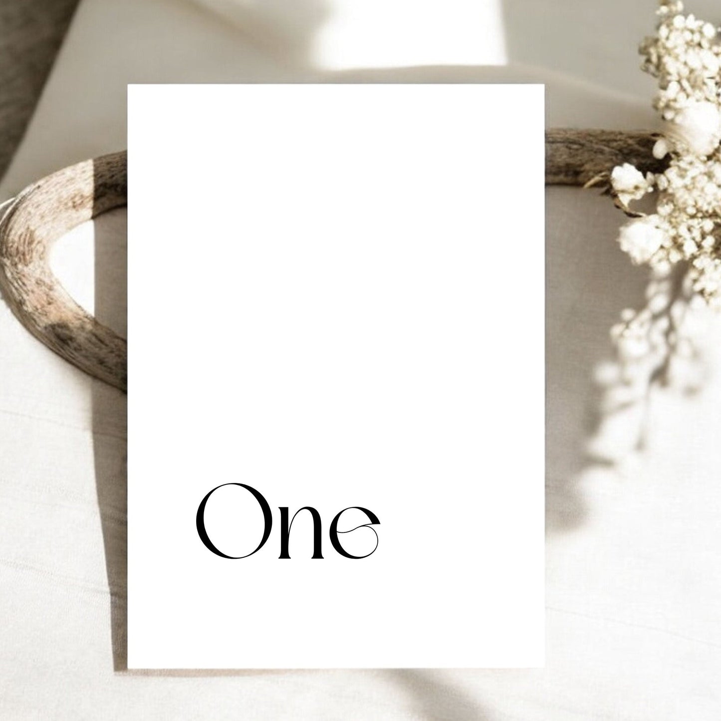 Gianna Minimalist Stylish Wedding Table Number Cards 5x7" Digital Template Ivy and Gold Wedding Stationery