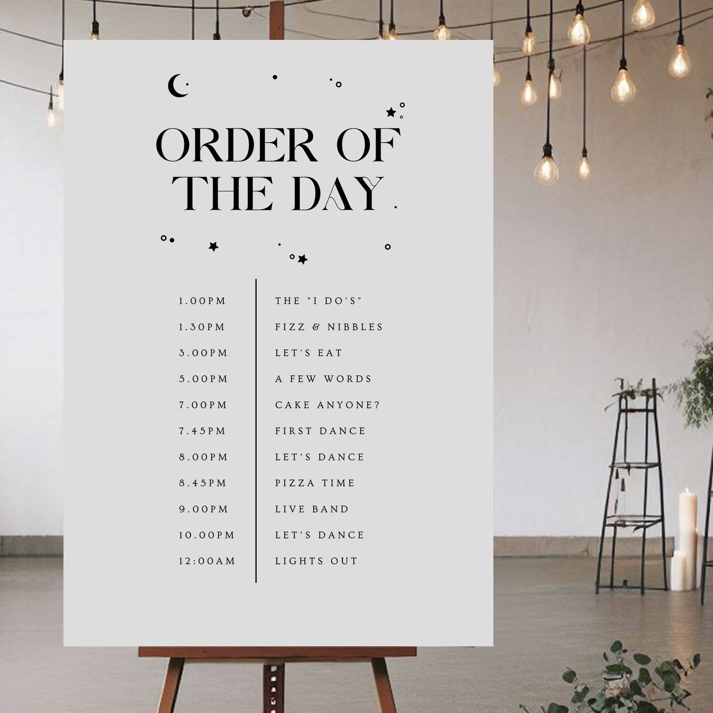 Order Of The Day Sign - Ivy and Gold Wedding Stationery