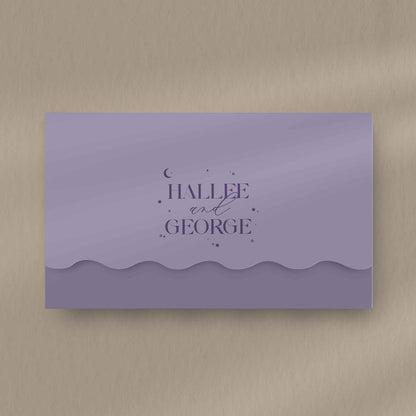 Hallee Scallop Folded Invite  Ivy and Gold Wedding Stationery   