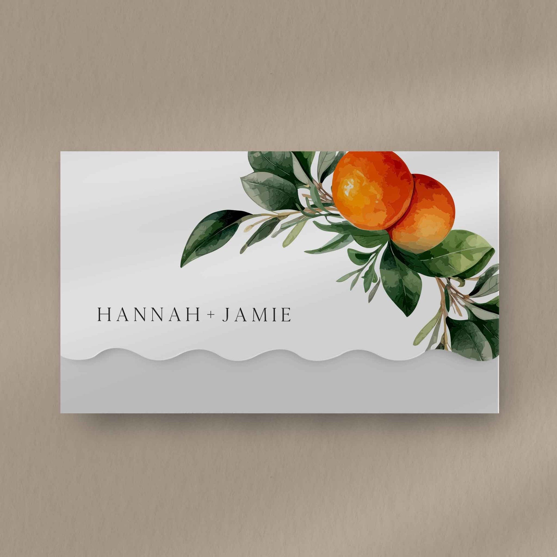 Hannah Scallop Envelope Invite  Ivy and Gold Wedding Stationery   