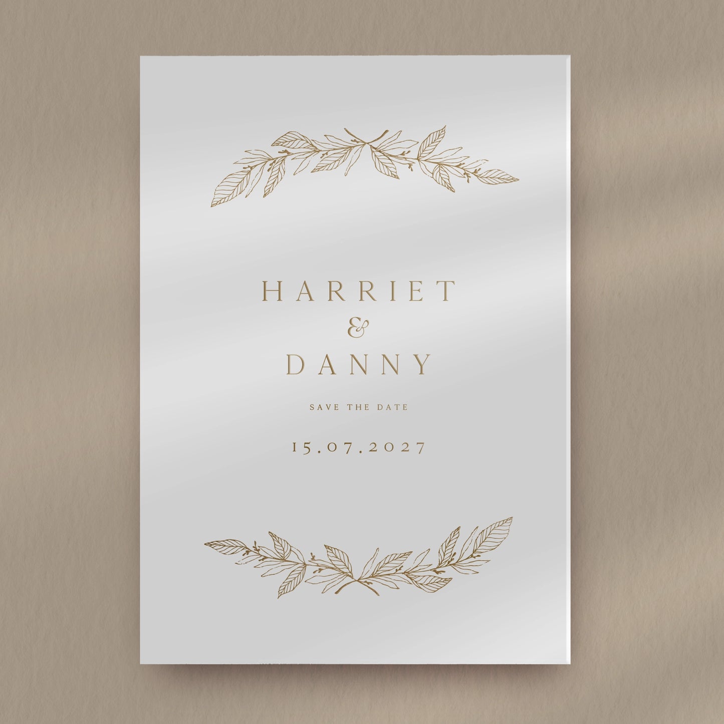 Save The Date Sample  Ivy and Gold Wedding Stationery Harriet  