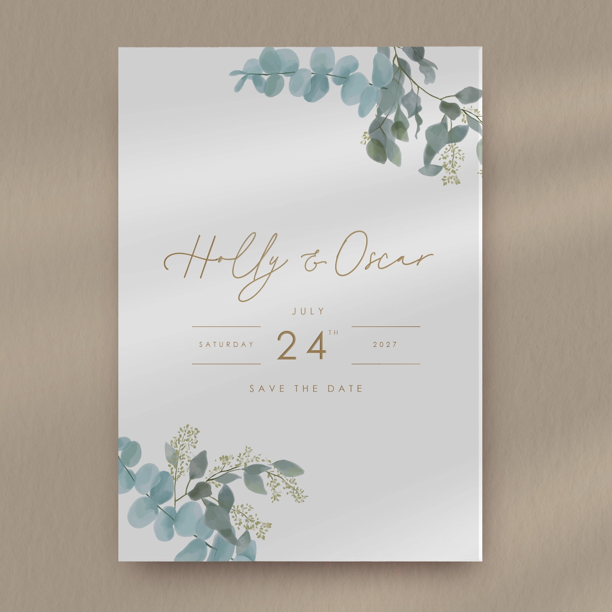 Save The Date Sample  Ivy and Gold Wedding Stationery Holly  