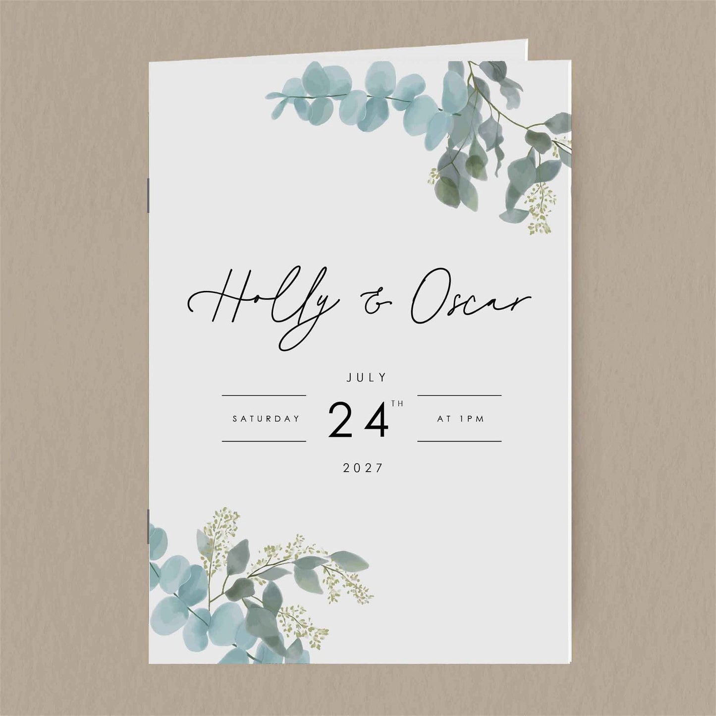 Holly Order Of Service - Ivy and Gold Wedding Stationery