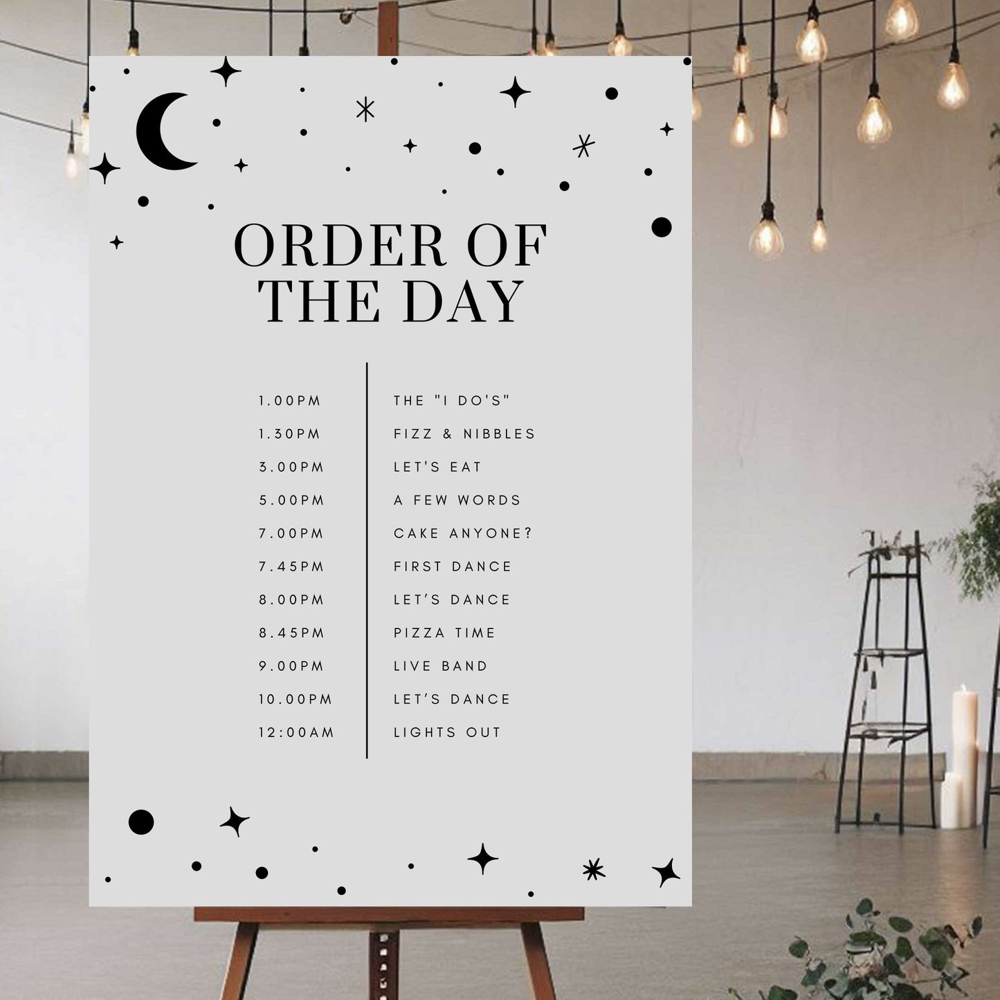 Order Of The Day Sign - Ivy and Gold Wedding Stationery