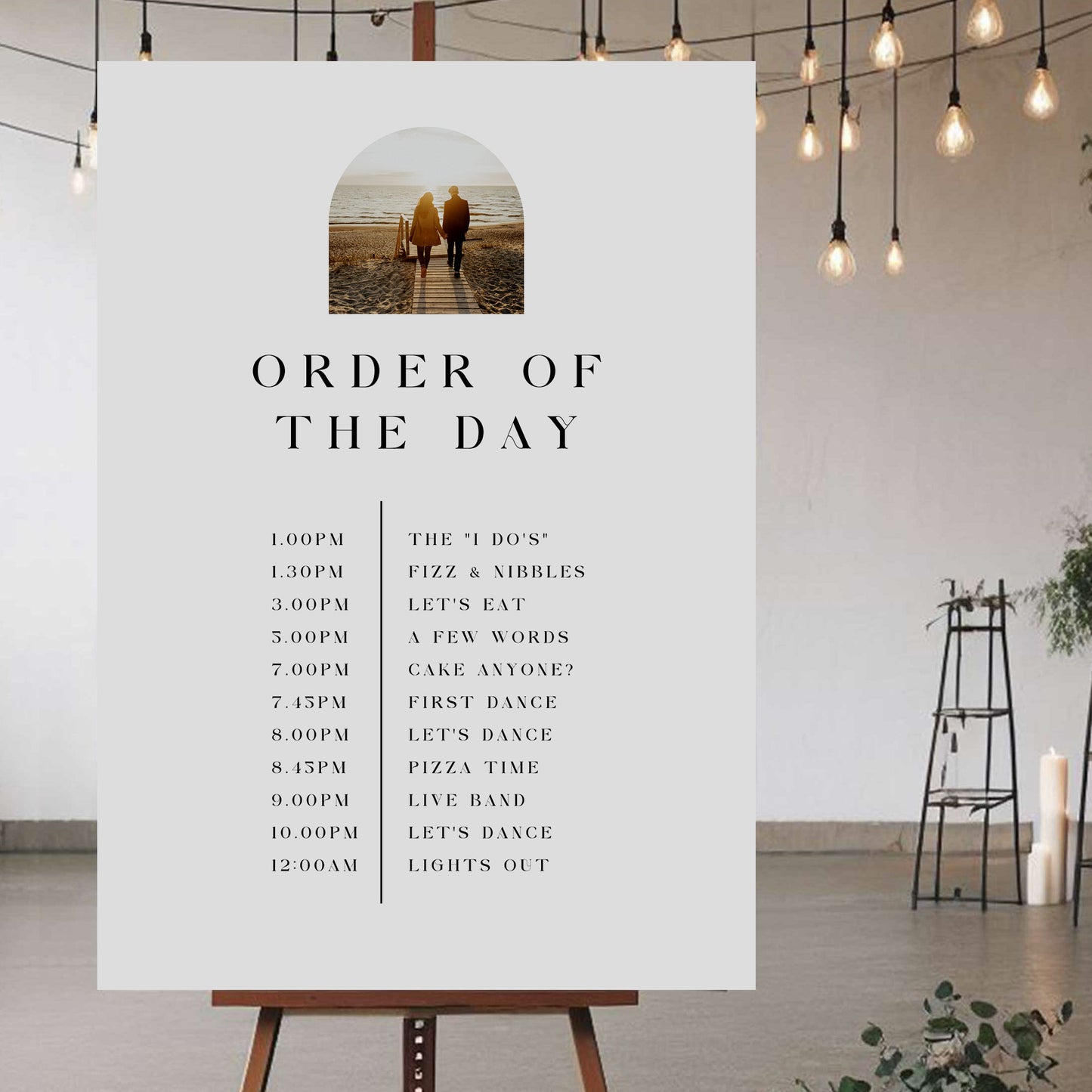 Order Of The Day Sign - Ivy and Gold Wedding Stationery