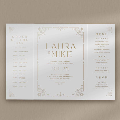 Laura Gatefold Invitation  Ivy and Gold Wedding Stationery   