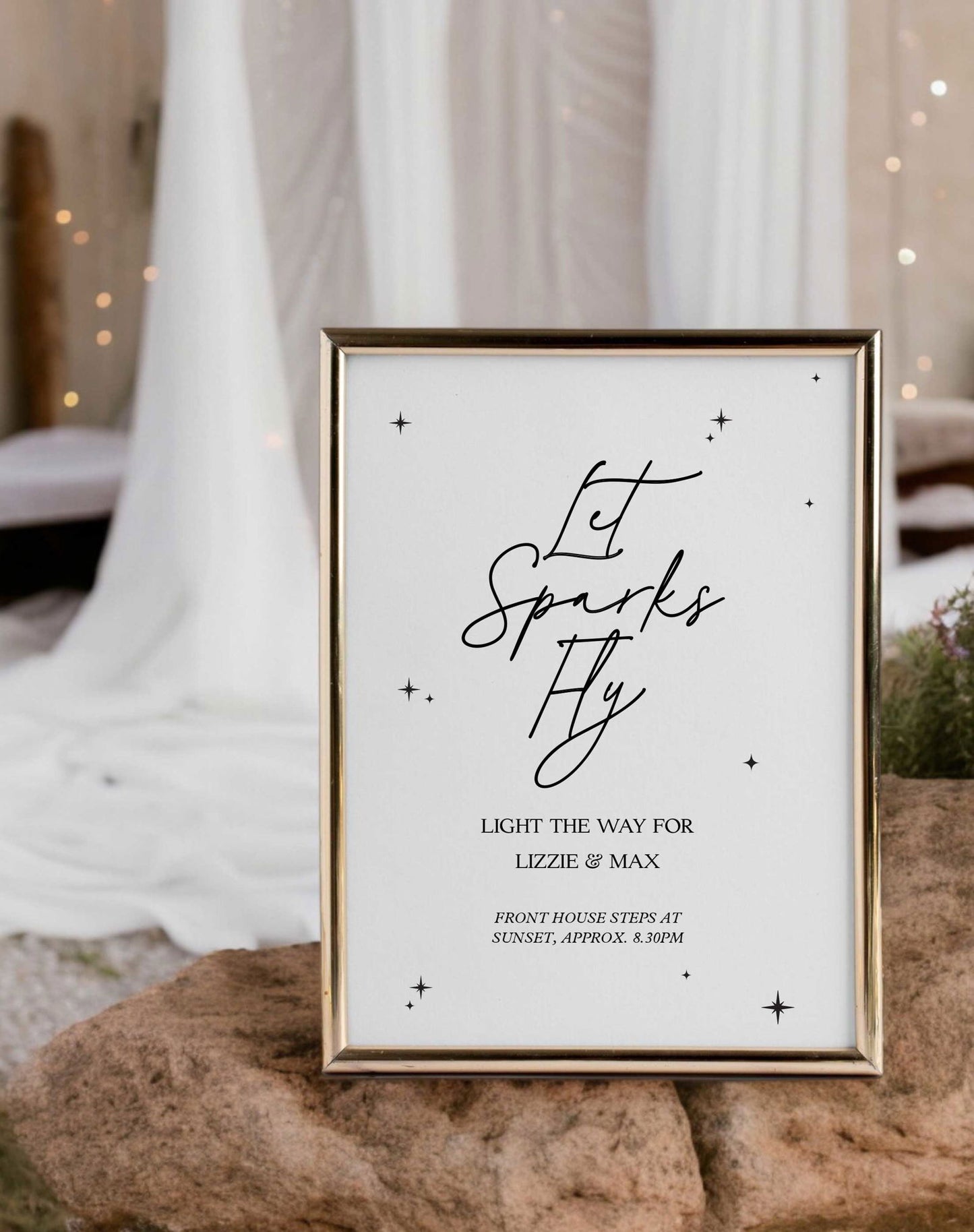 Let Sparks Fly, Sparkler Sign - Ivy and Gold Wedding Stationery