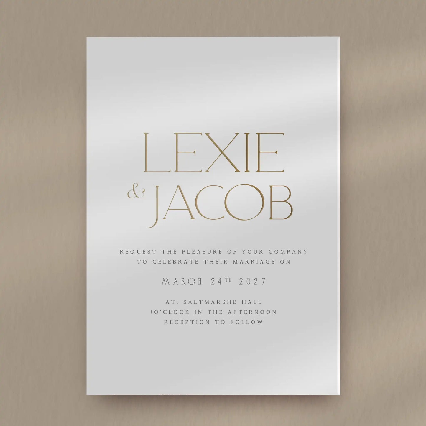 Evening Invitation Sample  Ivy and Gold Wedding Stationery Lexie  