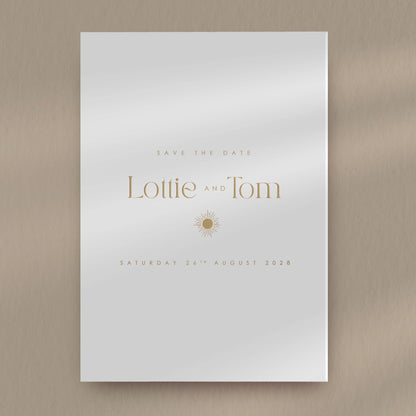 Save The Date Sample  Ivy and Gold Wedding Stationery Lottie  
