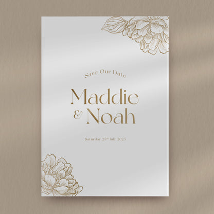 Save The Date Sample  Ivy and Gold Wedding Stationery Maddie  